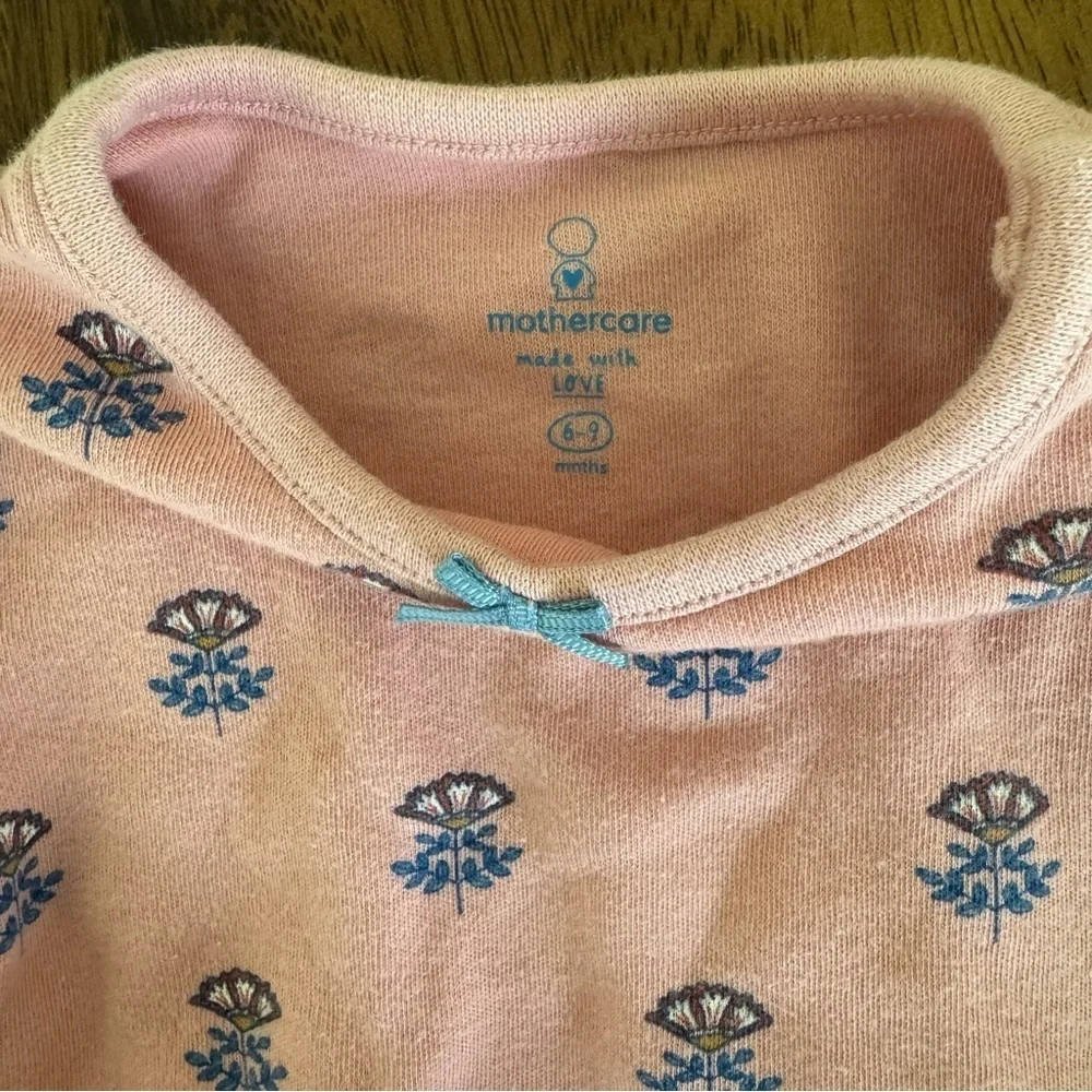 Mothercare Pink Floral Baby Bodysuit with Tulle Skirt Size 6-9M